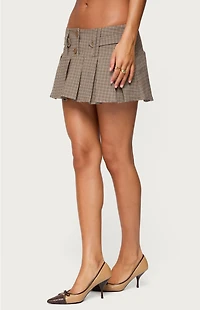 Edikted Lockette Plaid Pleated Mini Skort