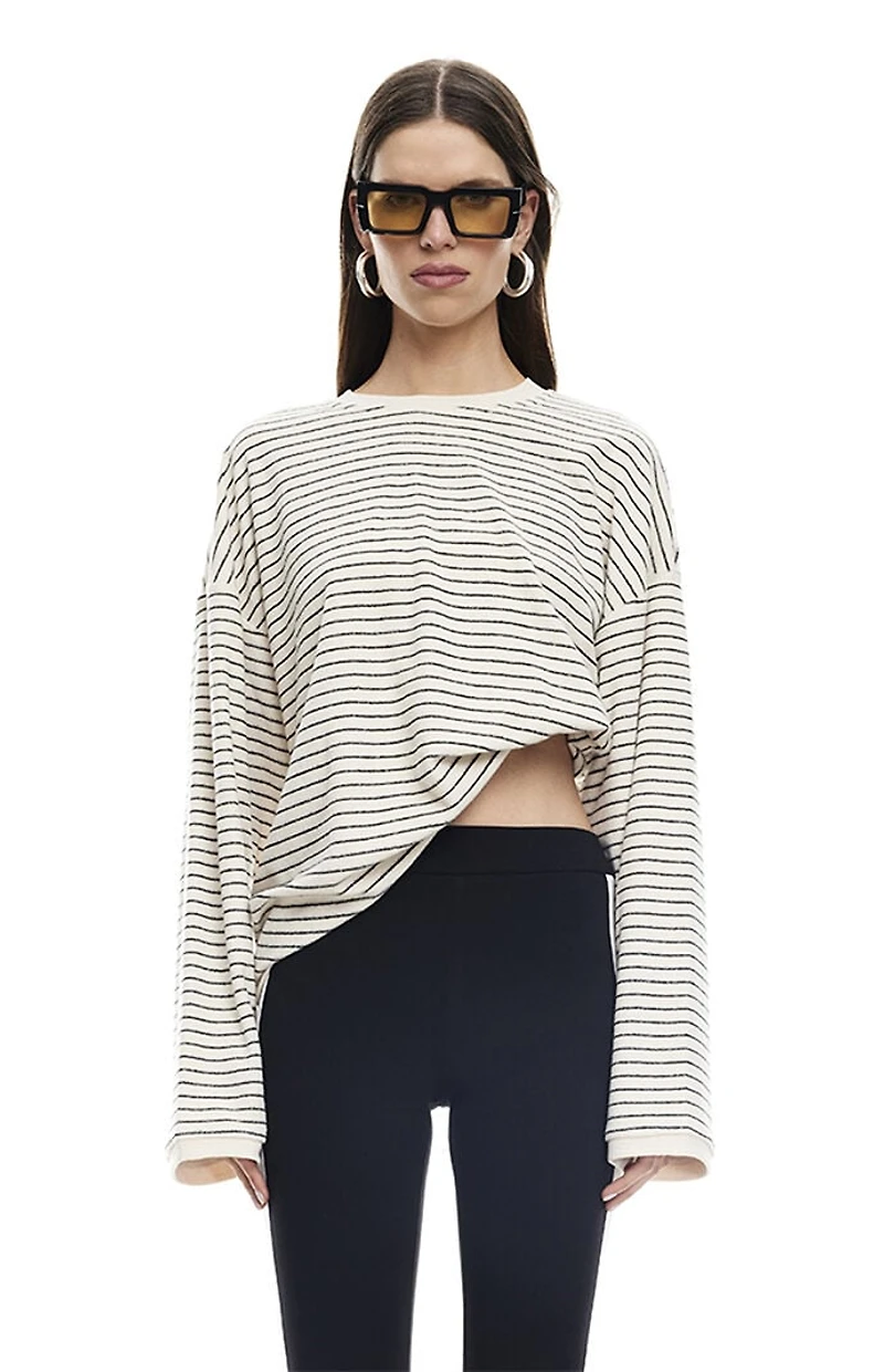 LIONESS Cheri Striped Long Sleeve Top