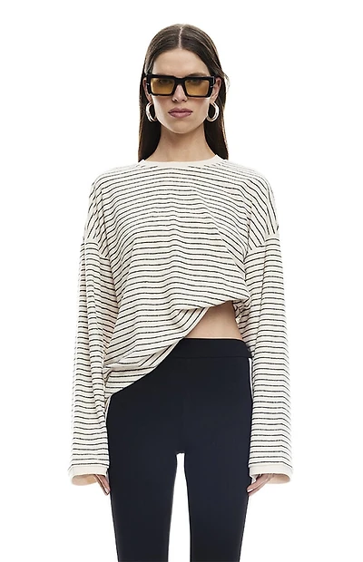 LIONESS Cheri Striped Long Sleeve Top