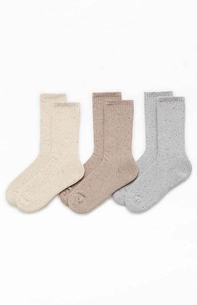 Pacsun 3 Pack Neutral Marled Crew Socks