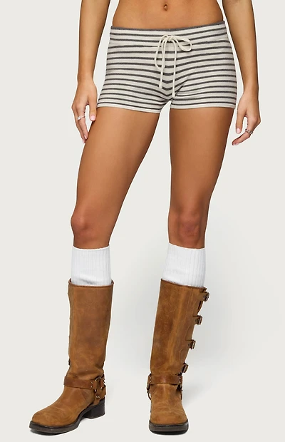 Edikted Lillian Striped Knit Shorts