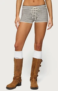 Edikted Lillian Striped Knit Shorts