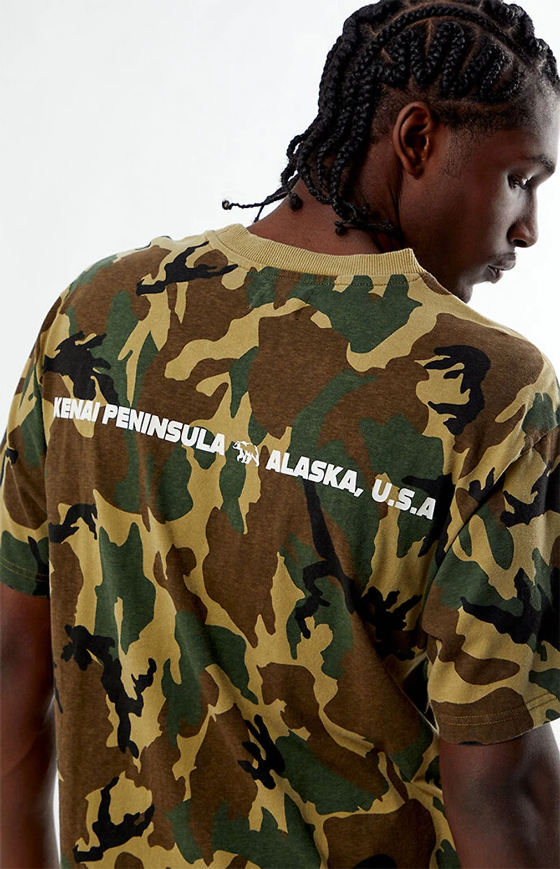 Pacsun Camo Grizzly Bear T-Shirt