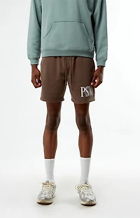 Pacsun PSW Brown Fleece Volley Sweat Shorts