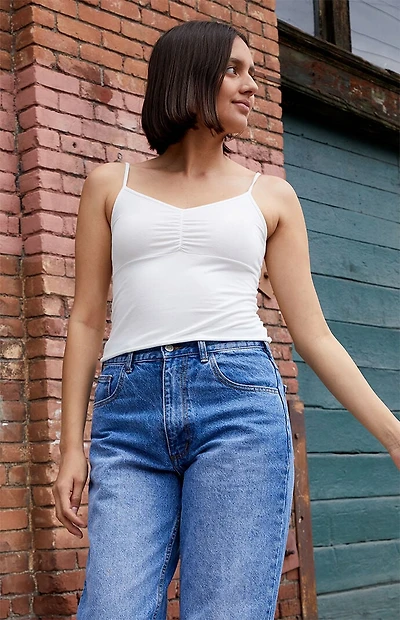 John Galt White Gina Cinch Tank Top