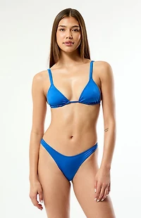 Pacsun Blue Rae Shine Triangle Bikini Top