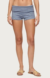 Edikted Hodaya Striped Foldover Micro Shorts