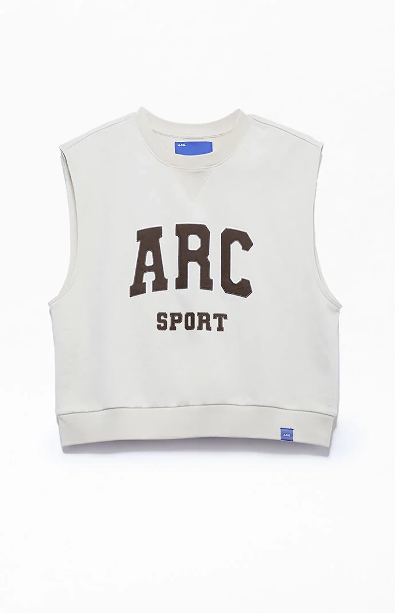 A.R.C. Gray Sport Cut Off Muscle Crew Neck Sweatshirt