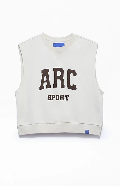 A.R.C. Gray Sport Cut Off Muscle Crew Neck Sweatshirt