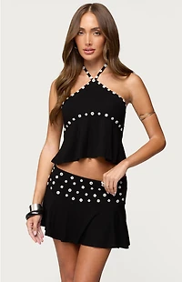 Edikted Kayce Button Halter Top