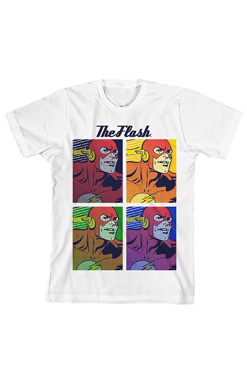 Kids The Flash Pop Art Squares T-Shirt