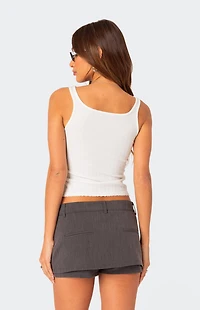 Edikted Bow Cutout Pointelle Tank Top