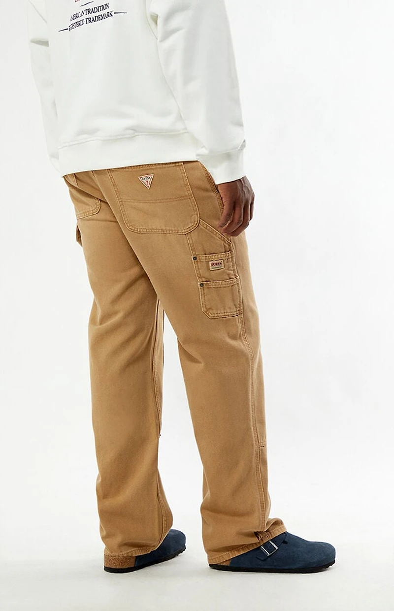 Guess Jeans Tan Paneled Carpenter Pants