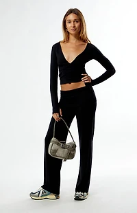 PAC 1980 Active Lounge Fold-Over Easy Yoga Pants