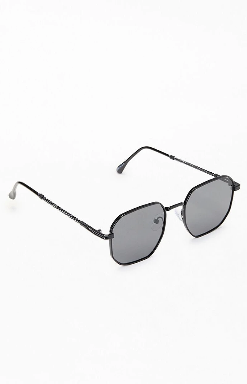 Pacsun Black Metal Rectangle Frame Sunglasses