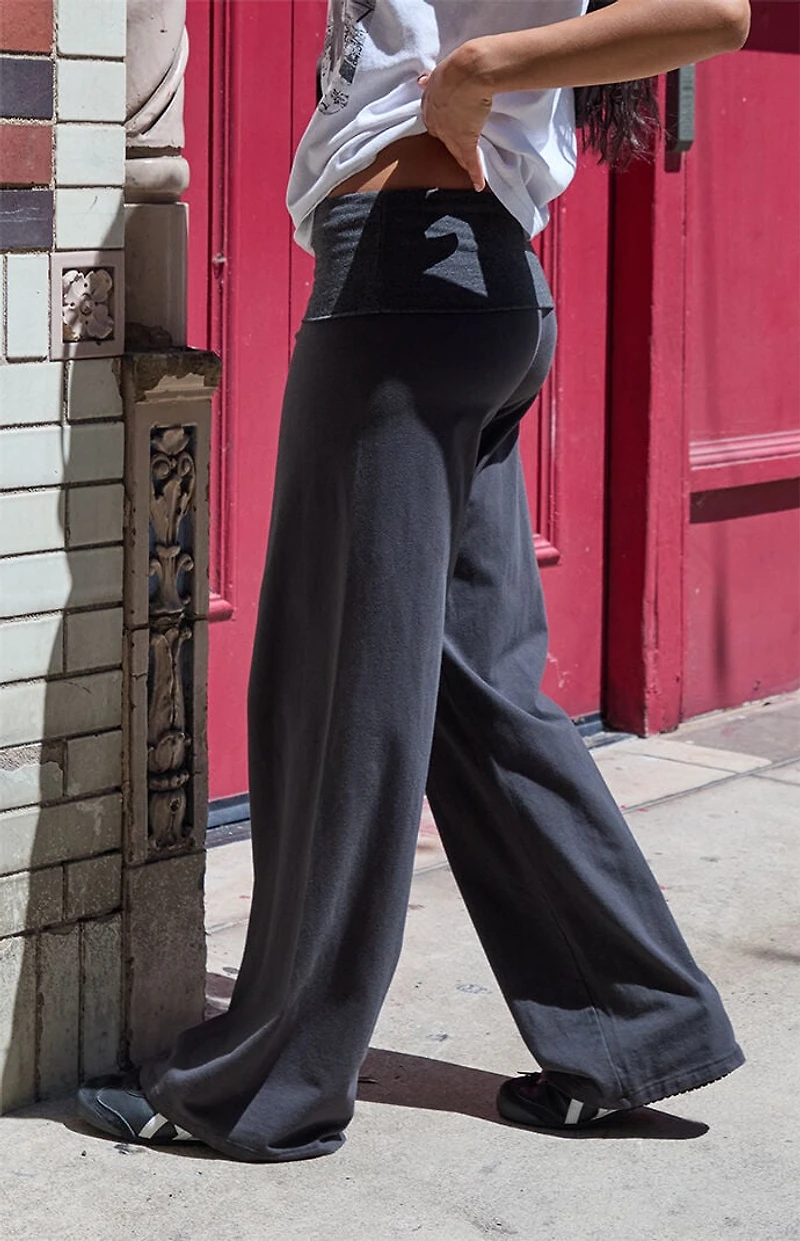John Galt Black and Gray Priscilla Flare Pants