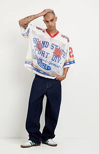 Pacsun Dylan Baggy Jeans Contrast Stitch Dark Blue