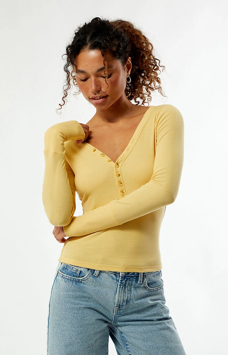 Your Favorite Payton Long Sleeve Henley Top