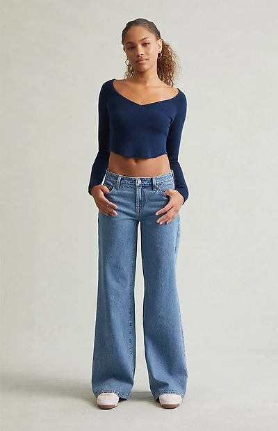 Pacsun Casey Low Rise Baggy Jeans Light Indigo Wash