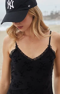 John Galt Black Nicolette Lace Tank Top