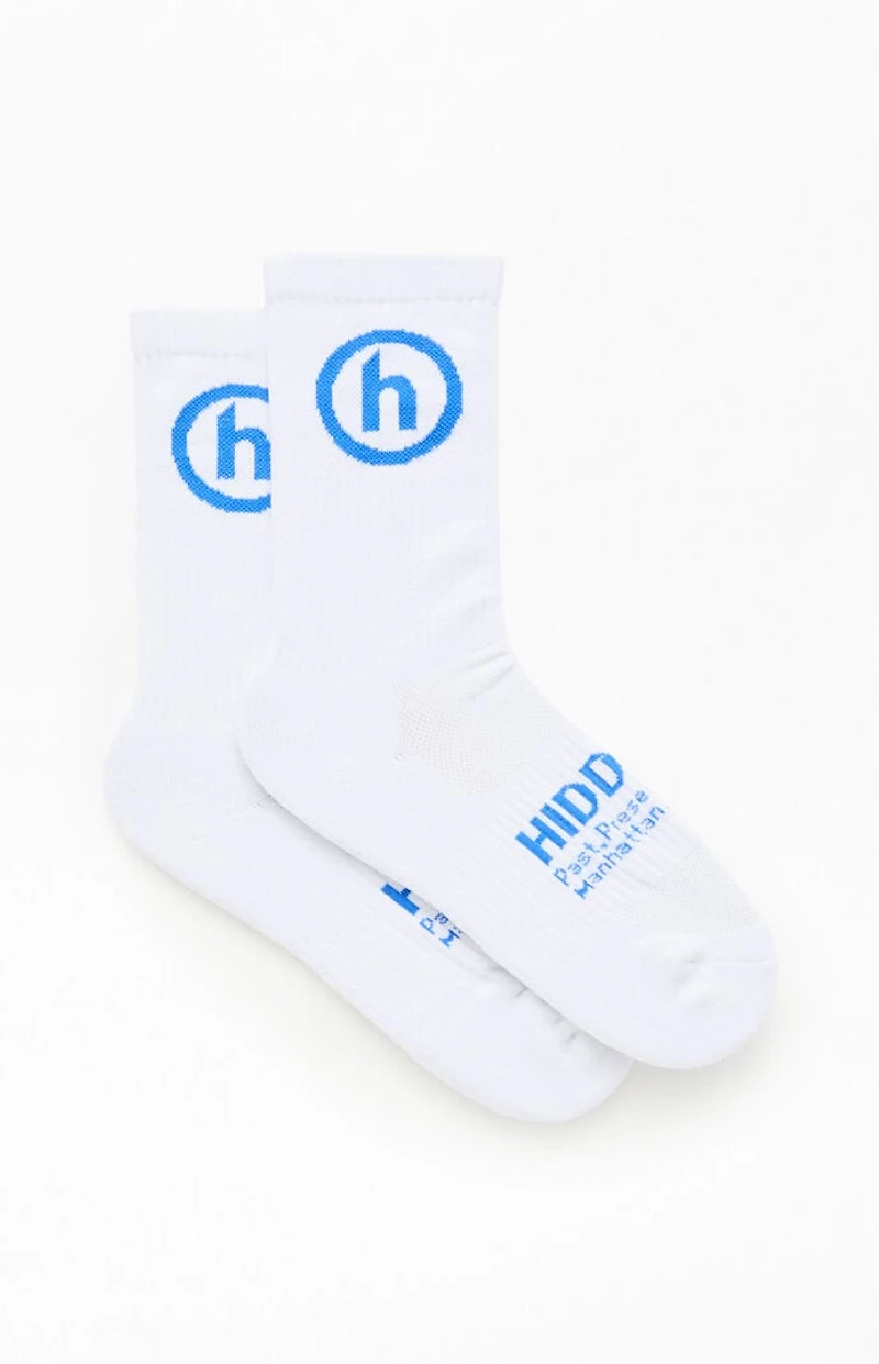 Hidden NY White & Blue Classic Crew Socks