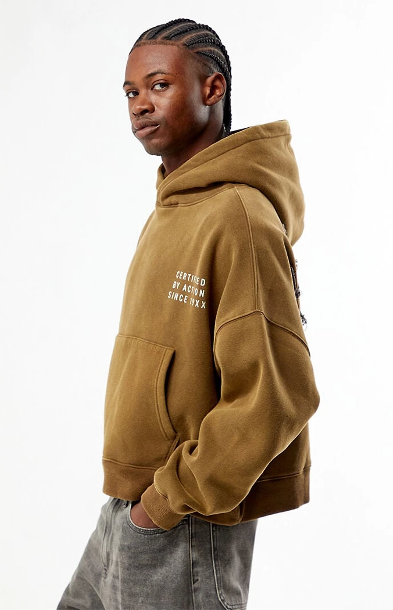 Pacsun Hustle Applique Cropped Hoodie