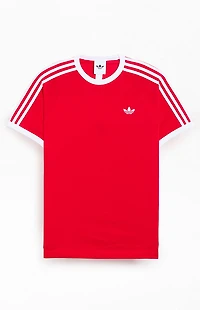adidas Red Three Stripe T-Shirt