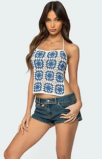 Edikted Naia Backless Crochet Top