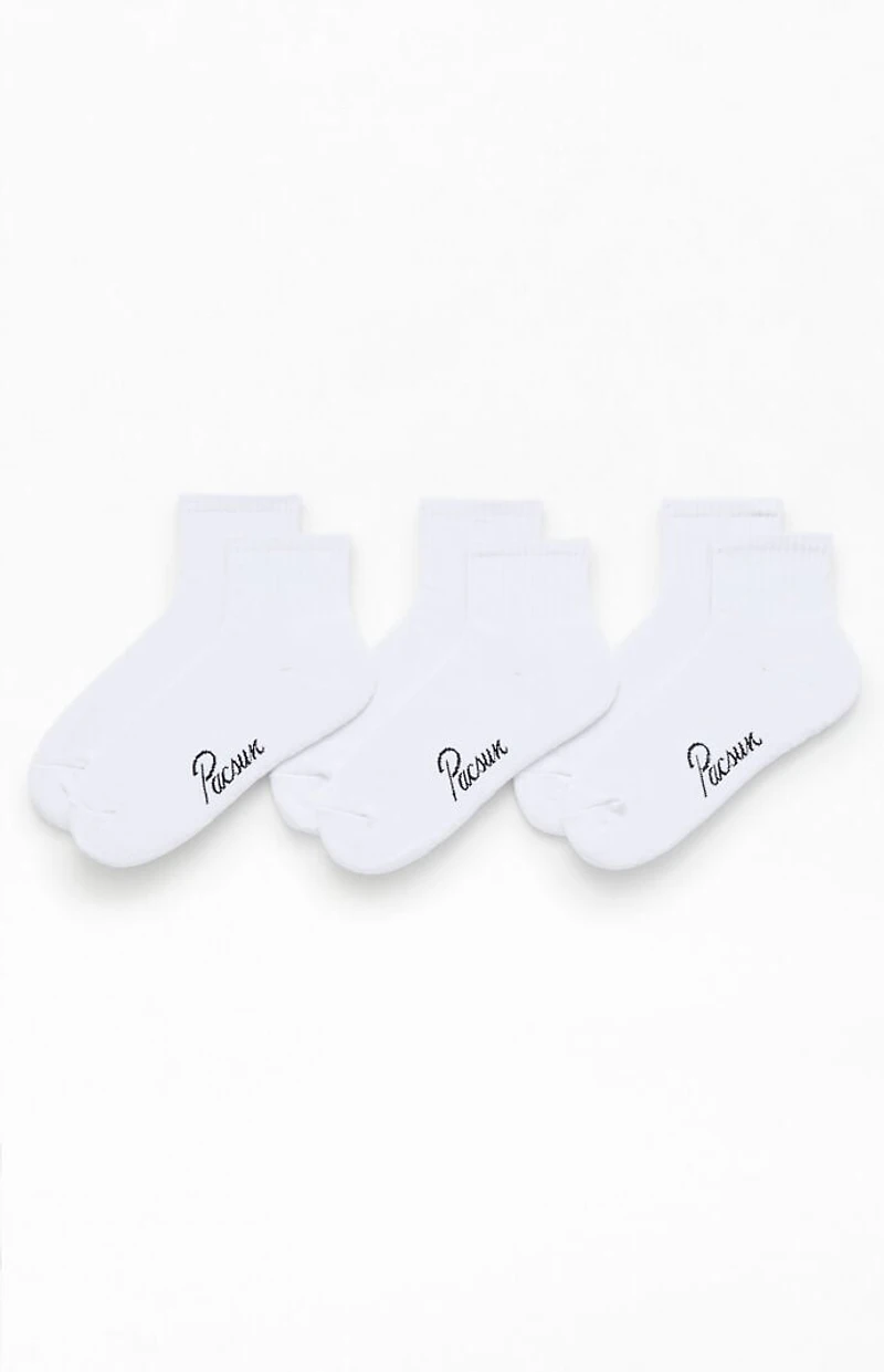 Pacsun 3 Pack White Quarter Socks
