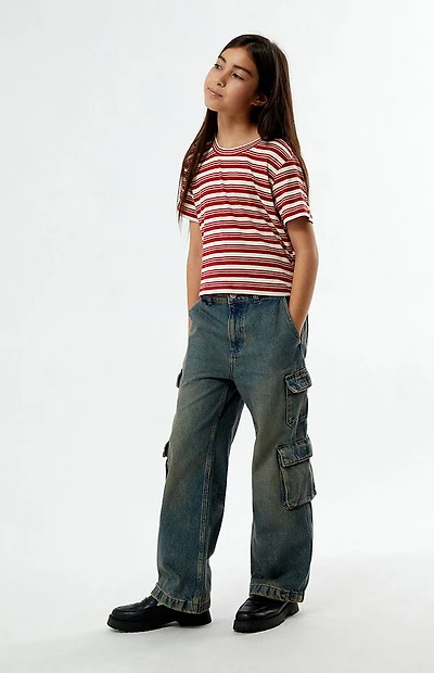 Pacsun Kids Baggy Jeans Cargo Indigo Tinted