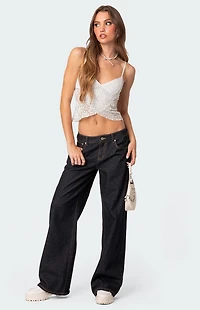 Edikted Ruby Sheer Lace Tank Top