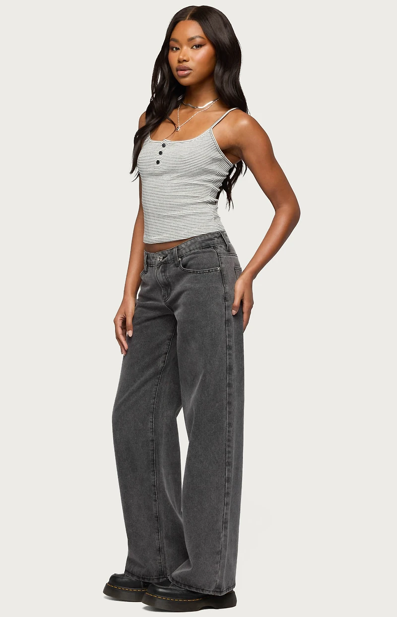 Edikted Tall Raelynn Washed Low Rise Baggy Jeans