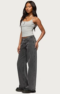 Edikted Tall Raelynn Washed Low Rise Baggy Jeans