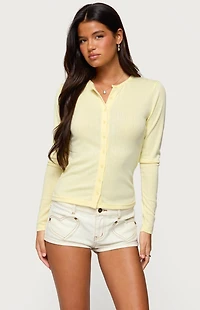 Edikted Maeva Button Up Pointelle Top