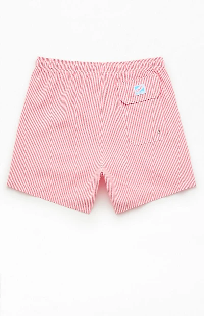 Bermies Striped Seersucker 5" Swim Trunks