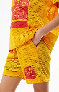 Pacsun Kids Club Pac Gold Mesh Soccer Shorts