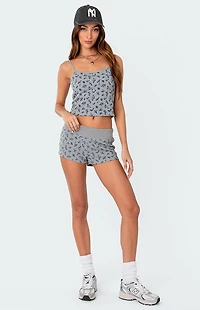 Edikted Wildflower Waffle Low Rise Micro Shorts