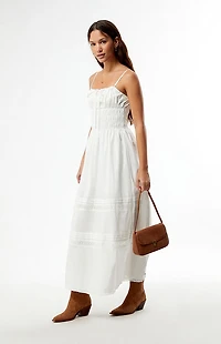 Rhythm Broderie Lace Gathered Maxi Dress
