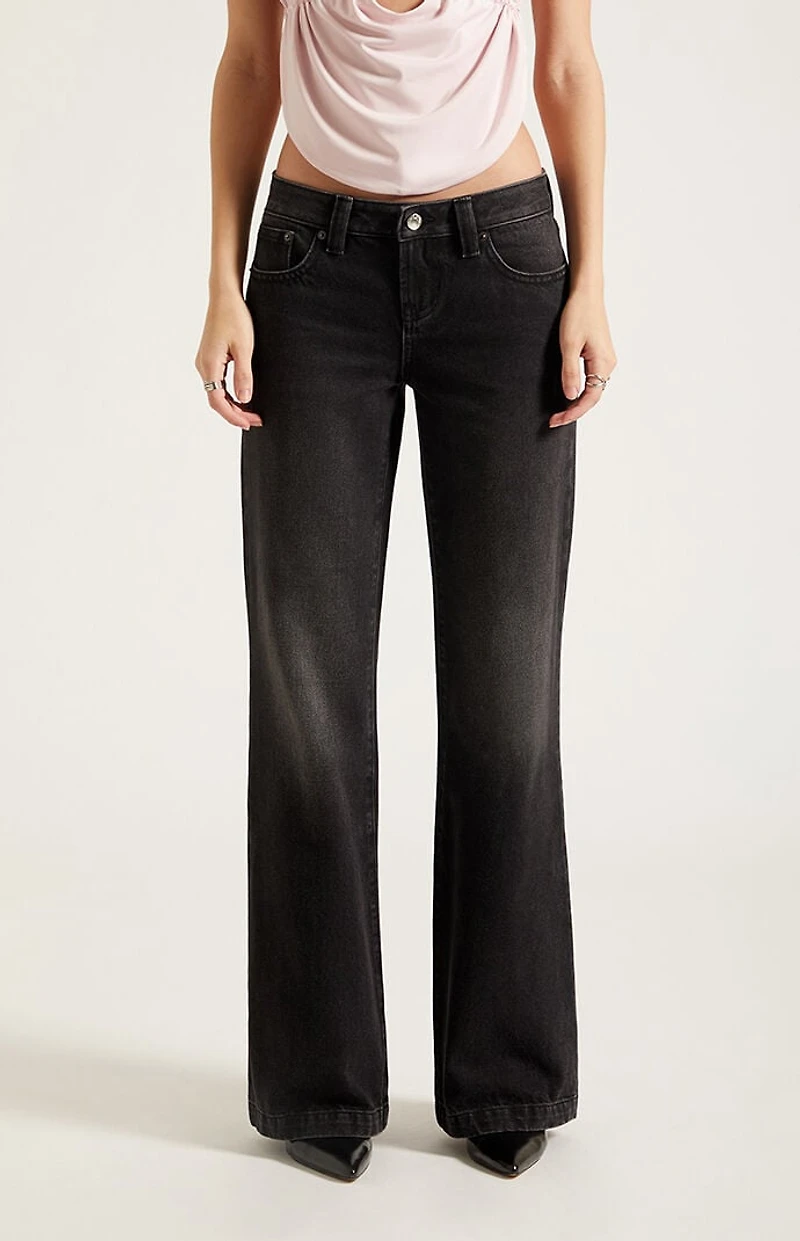 Pacsun Charlie Low Rise Baggy Bootcut Jeans Black