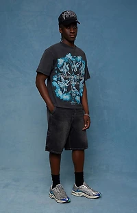 Pacsun Parker Baggy Jean Shorts Carpenter Black