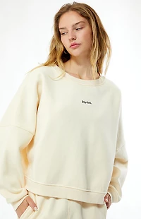 Rhythm Cream Logo Crew Neck Sweatshirt