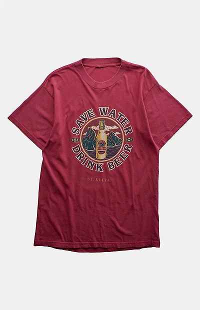 PS VINTAGE 90s Save Water Drink Beer Graphic T-Shirt