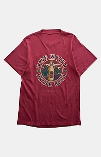 PS VINTAGE 90s Save Water Drink Beer Graphic T-Shirt