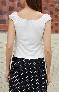 John Galt White Button Top