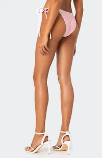 Edikted Contrast Polka Dot String Bikini Bottom