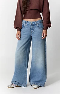 Pacsun Sloane Low Rise Ultra Baggy Jeans 2-Button Light Blue
