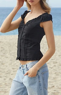 John Galt Black Elara Top