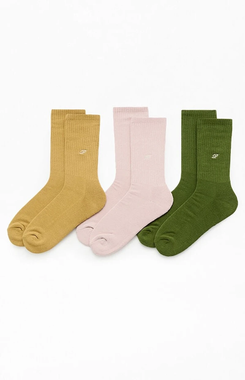 Pacsun 3 Pack Solid Color Crew Socks