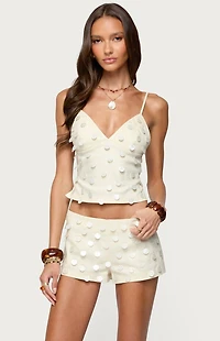 Edikted Arielle Iridescent Backless Top