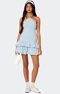 Edikted Dorit Ruffled Halter Mini Dress